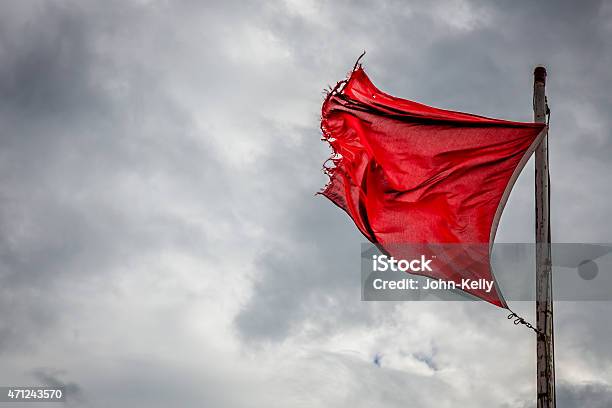 Red Danger Flag Stock Photo - Download Image Now - Red, Warning Sign,  Danger - iStock