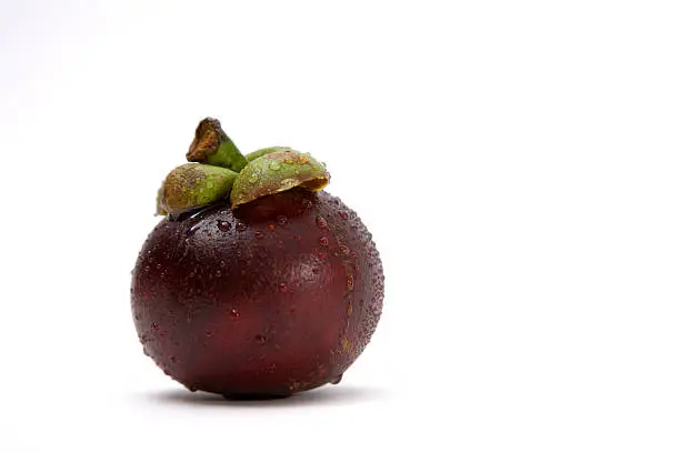 Fresh Mangosteen On A White Background. More Mangosteen Related Photos: