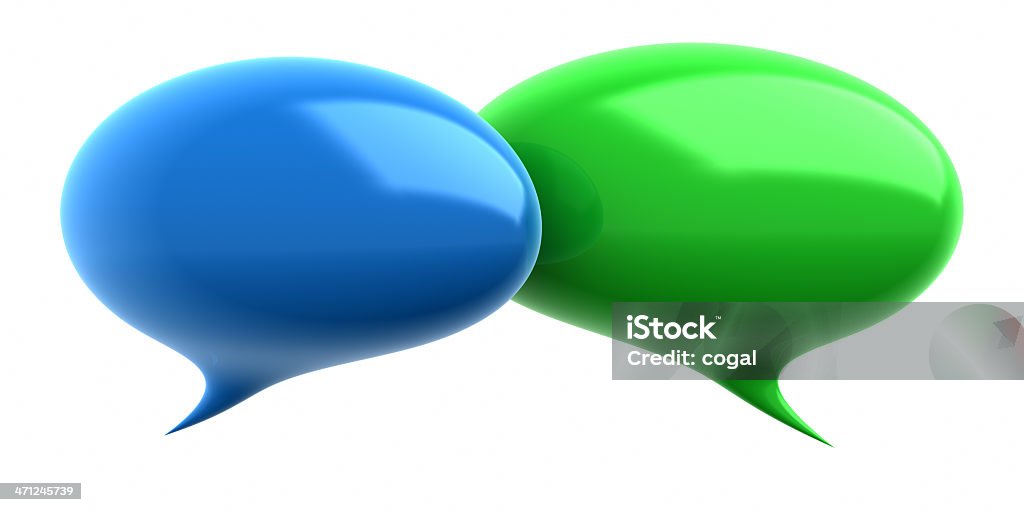 Blaue und Grüne Sprechblasen - Lizenzfrei Sprechblase Stock-Foto