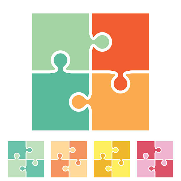 układanka elementów-wektor - solution jigsaw piece jigsaw puzzle problems stock illustrations