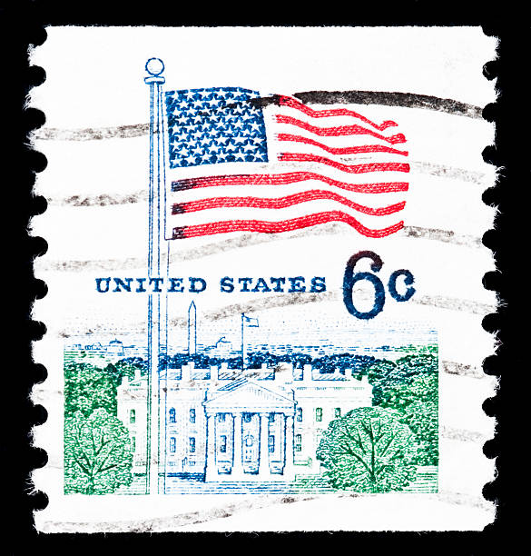 uns briefmarke - old american flag patriotism obsolete stock-fotos und bilder