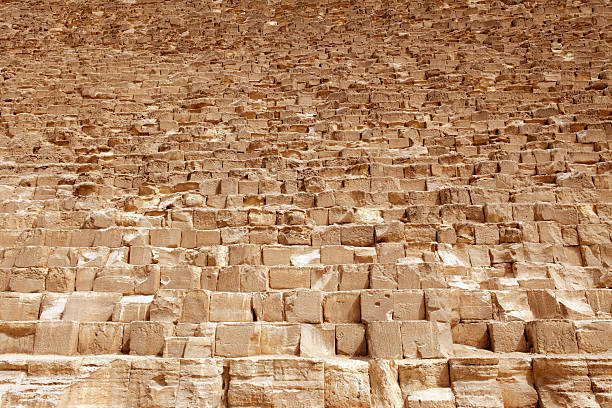 A close-up view of the Pyramid of Khafre or Chephren, Egypt