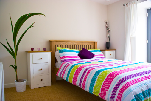 A colourful bedroom