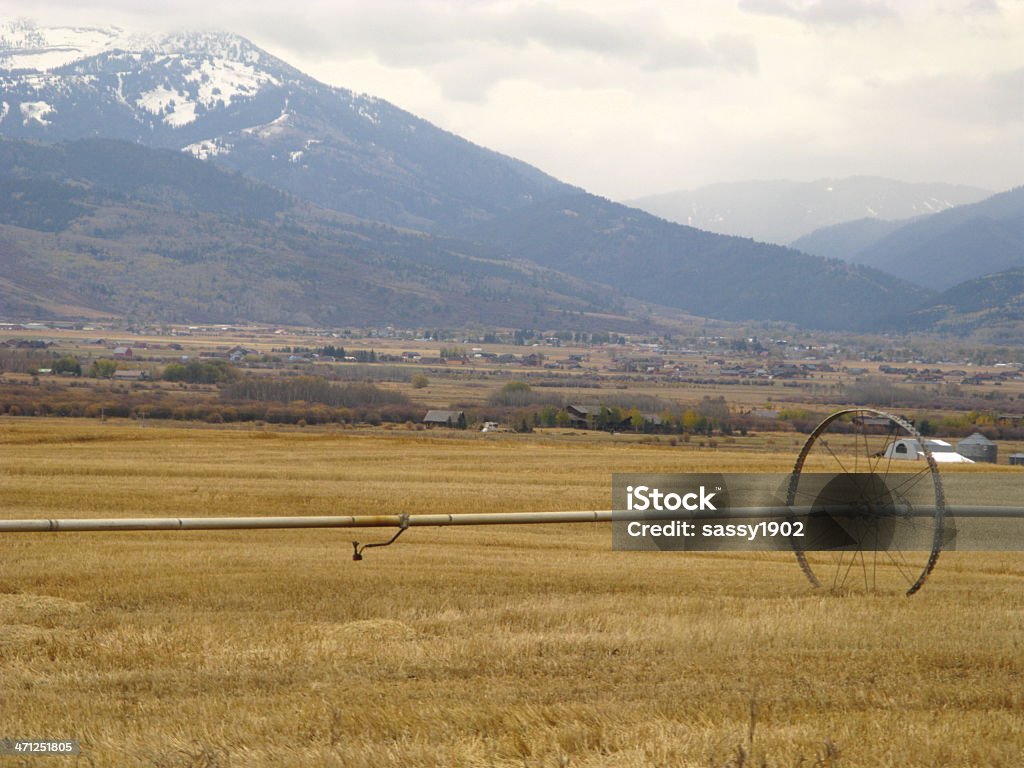 Landwirtschaft Bewässerung Rad Grand Teton-Gebirge - Lizenzfrei Agrarbetrieb Stock-Foto