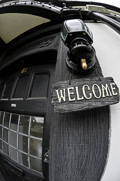 Black Door with Welcome sign (Vertical)