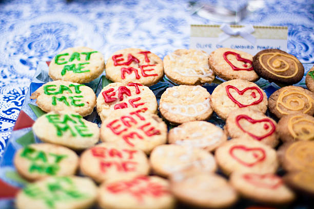 Eat me biscuits stock photo