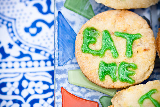 Eat me biscuit stock photo