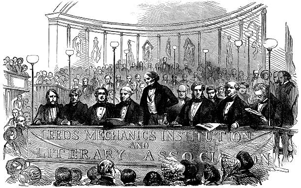 Lord John Russell, meeting of Victorian gentlemen, Illustrated London News Scanned directly from The Illustrated London News, Saturday December 18, 1852. john russell stock illustrations