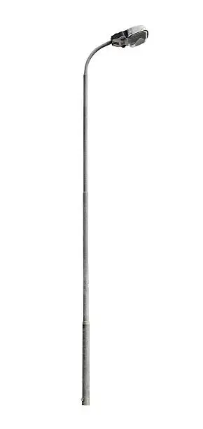 Photo of A silver streetlight on white background