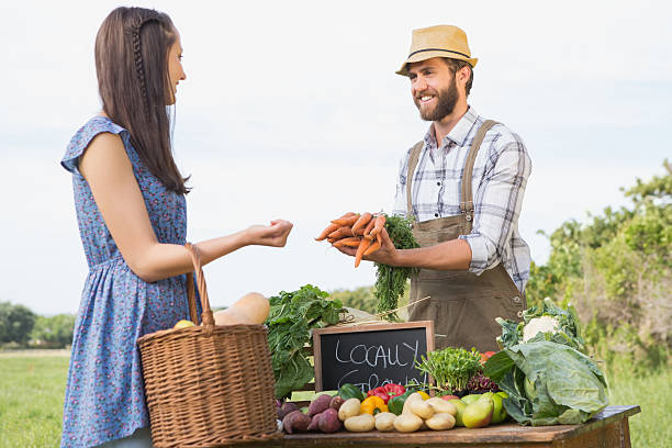 istock Farmer selling his organic produce 471254584