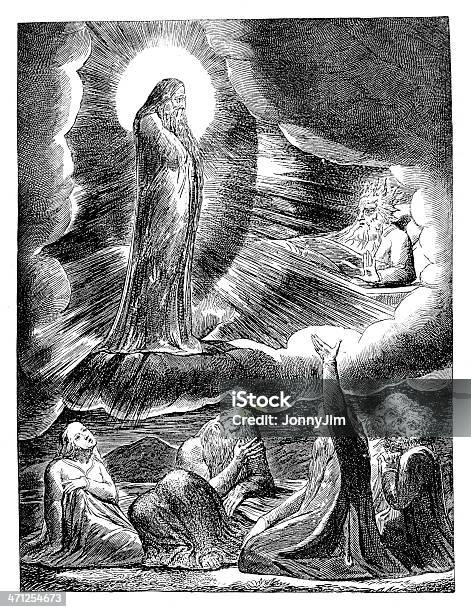Old Bible Engraving Quotjob And The Vision Of Eliphazquot Stock Illustration - Download Image Now