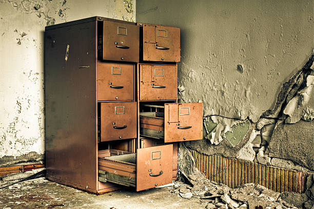 Abandoned Building Grunge File Cabinet stock photo