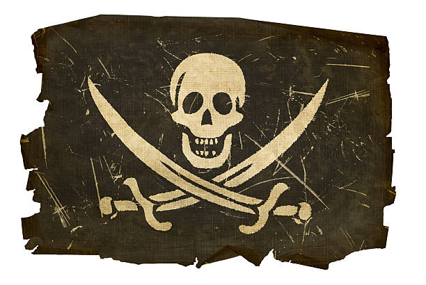 ilustraciones, imágenes clip art, dibujos animados e iconos de stock de bandera pirata edad, aislado sobre fondo blanco - pirate flag
