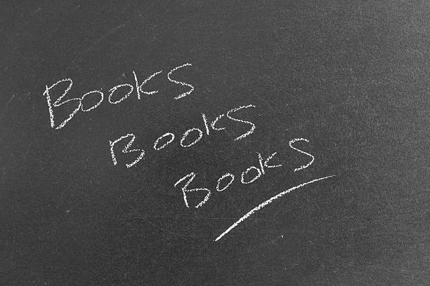 libri - reading and writing blackboard book elementary school building foto e immagini stock