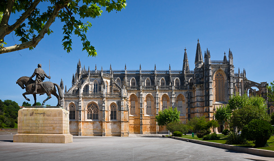 Facade of Batalha Abbey in Portugal