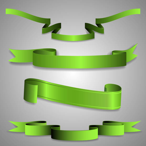 istock Set of 3D Paper Cut Curled Ribbons Clip-Art 471262494