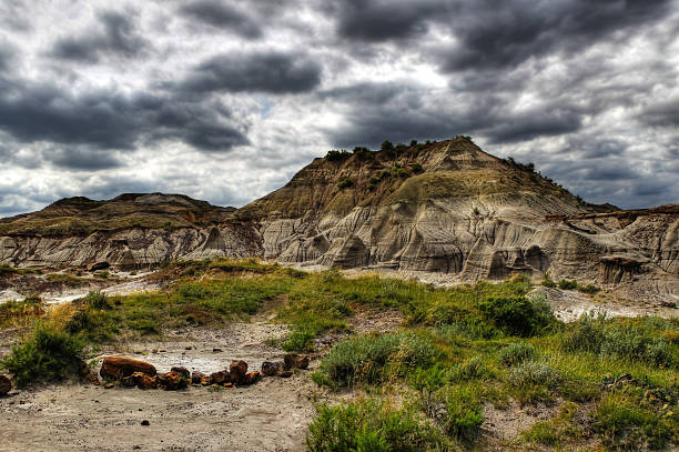 Dinosaur Provincial Park - HDR Alberta Badlands, Dinosaur Provincial Park - HDR provincial park stock pictures, royalty-free photos & images