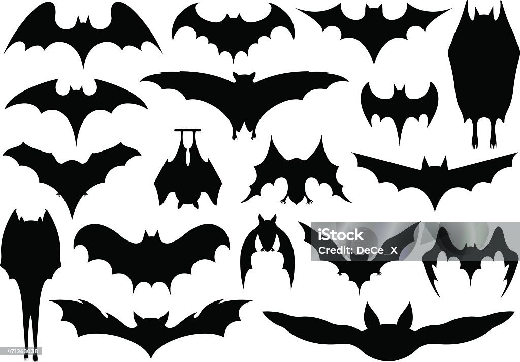 Set of different bats Set of different bats isolated Bat - Animal stock vector