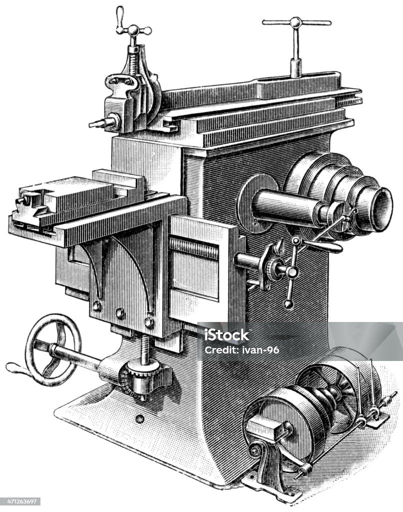Machine Tools Portrait Machine Tool Stock Illustration - Download Image Now - Cutting, Drill ...