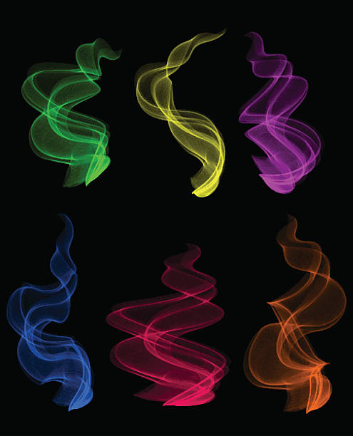 색상화 흡연합니다 클라우드 - wispy smoke steam swirl stock illustrations