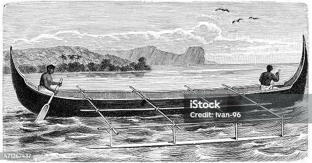 Piroge Stock Vektor Art und mehr Bilder von Einbaum - Einbaum, Fotografie, Freisteller – Neutraler Hintergrund