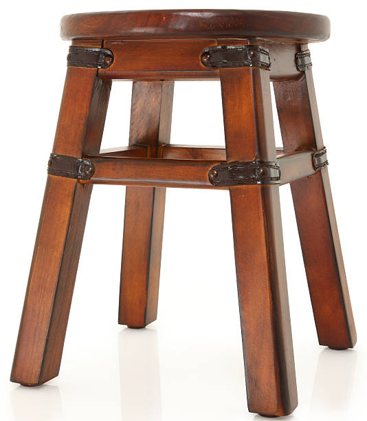 istock Wooden Stool with Leather Supports 471271029