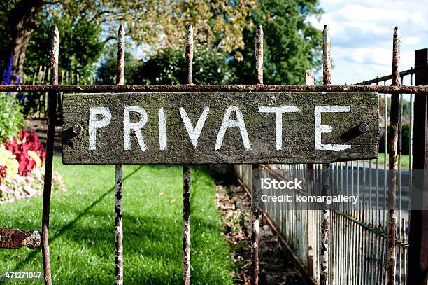 Private Stock Photo - Download Image Now - Do Not Enter Sign, Forbidden, Gate