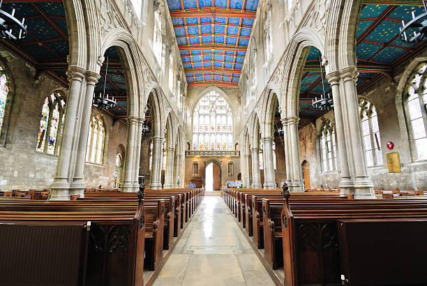 Cathedral Interior St. Mary's Cathedral in Beverly, England. warwick uk stock pictures, royalty-free photos & images