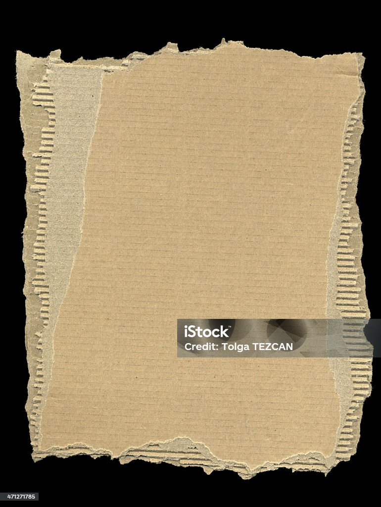 Torn Piece Ready for your message, isolated. Cardboard Stock Photo