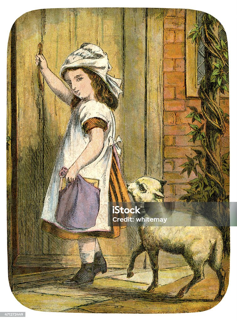 Mary eine kleine Lamm - Lizenzfrei Kinderreim Stock-Illustration