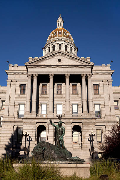 istock Colorado State Capitol and Native American Sculpture, Denver 471272467