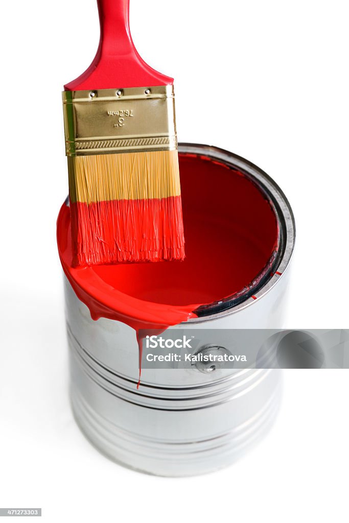 Красная краски - Стоковые фото Ведро роялти-фри