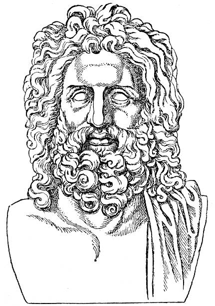 зевс - greece roman god god greco roman stock illustrations