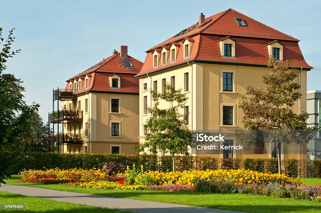 apartment-Häuser in der Hofwiesenpark-Gera, Deutschland - Lizenzfrei Balkon Stock-Foto