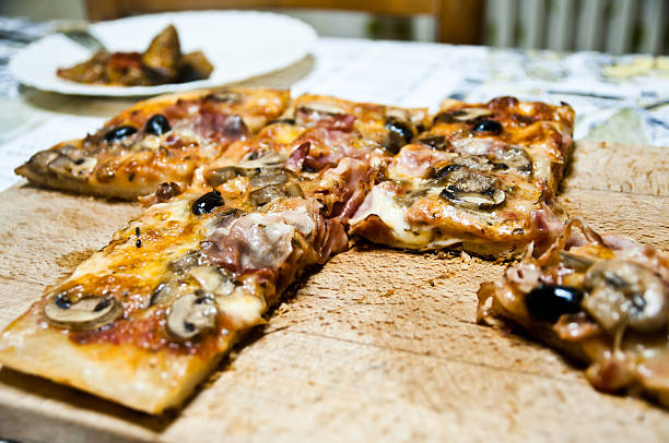 Pizza siciliana (pizza with sardines), Sicily, Italy, Stock Photo