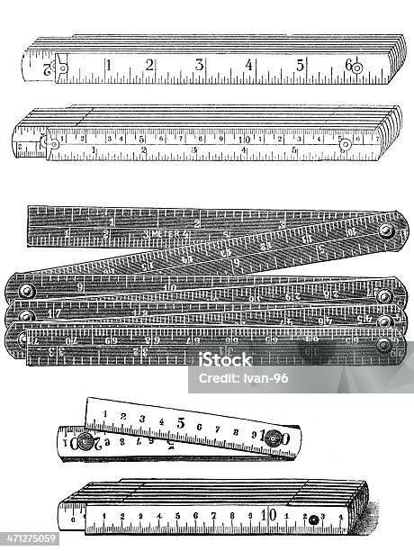 Règle De Pliage Vecteurs libres de droits et plus d'images vectorielles de Mètre pliant - Mètre pliant, Mètre à ruban, Règle