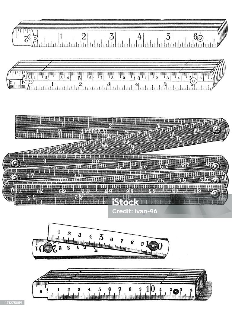 折りたたみルール - 定規のロイヤリティフリーストックイラストレーション