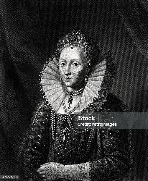 Akwaforta Queen Elizabeth Pierwszego - Stockowe grafiki wektorowe i więcej obrazów Elizabeth I of England