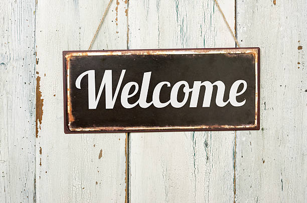 istock Old metal sign - Welcome 471276974