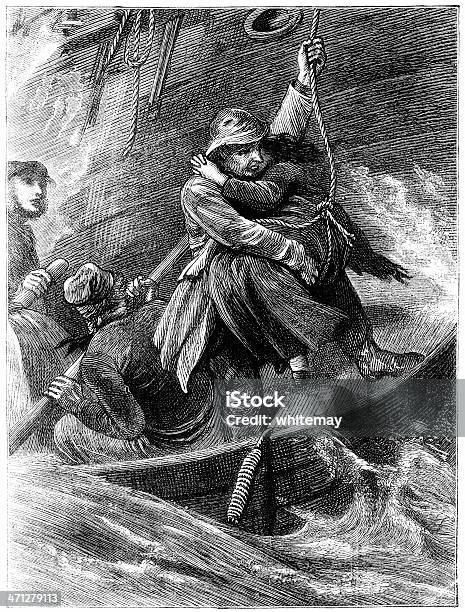 Vetores de Desça Uma Mulher Do Naufrágio De Barco Salvavidas Victorian Ilustração e mais imagens de Estilo Século Dezenove