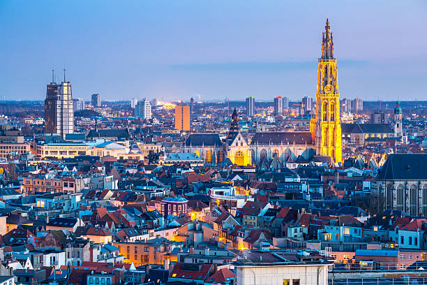 istock Antwerp cityscape at dusk 471282822