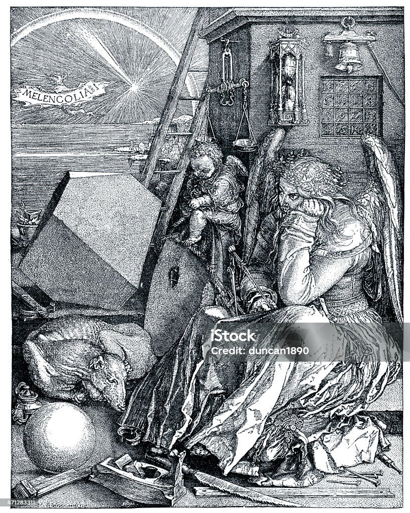 O Melancholia - Ilustração de Albrecht Durer royalty-free