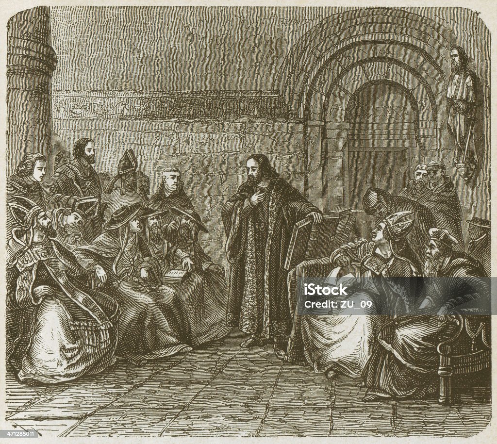 Jan Hus - Lizenzfrei Asiatischer Holzschnitt Stock-Illustration