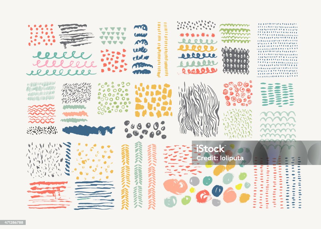 Hand Drawn textures made with ink. Vector. Isolated. Pattern stock vector
