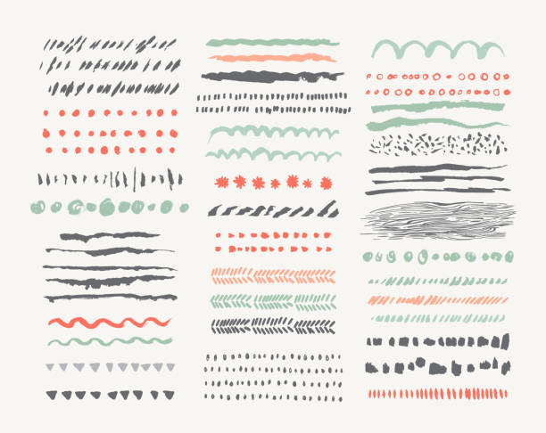 Hand drawn vector line borders and dividers collection. vector art illustration