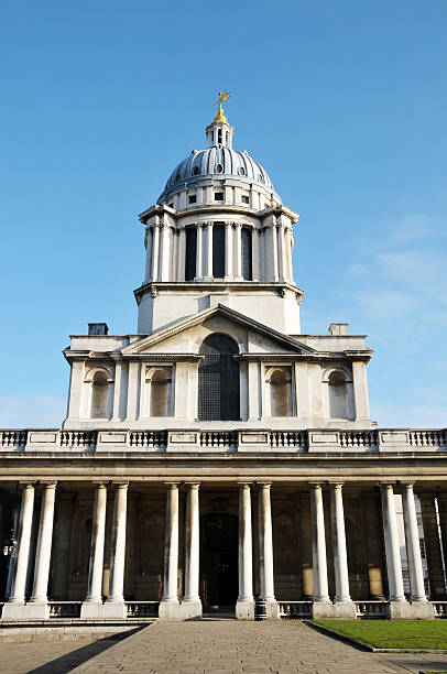 Old Royal Naval College    Greenwich The Old Royal Naval College at Greenwich, S.E. London, UK. View of the queen's dome against a clear blue sky. queen's house stock pictures, royalty-free photos & images