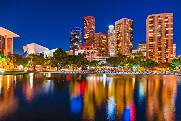 istock Skyscrapers of Los Angeles skyline,reflection,CA 471289870