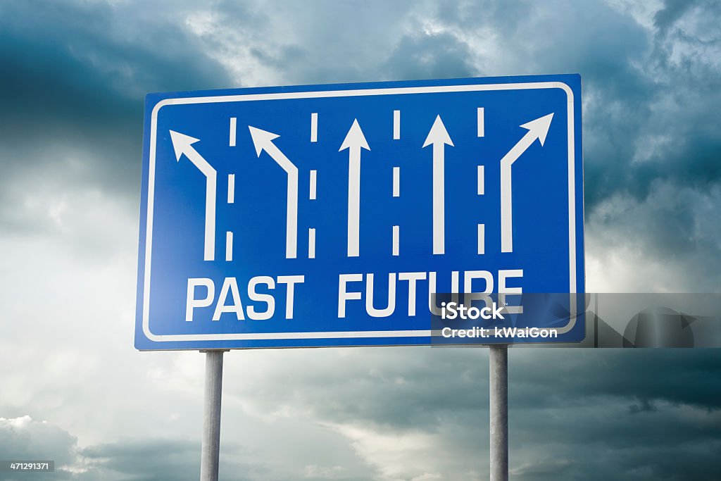 Life Crossroad Sign showing different directions with different meaning. See complete collection for other words. Forecasting Stock Photo