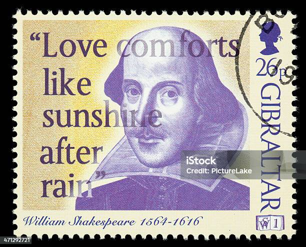 Foto de Gibraltar William Shakespeare Selo Postal e mais fotos de stock de William Shakespeare - William Shakespeare, Adulto, Cancelamento