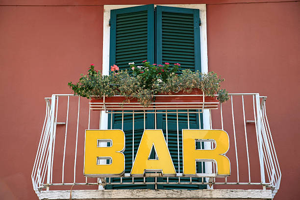 Old-fashioned balcony in Italy with \